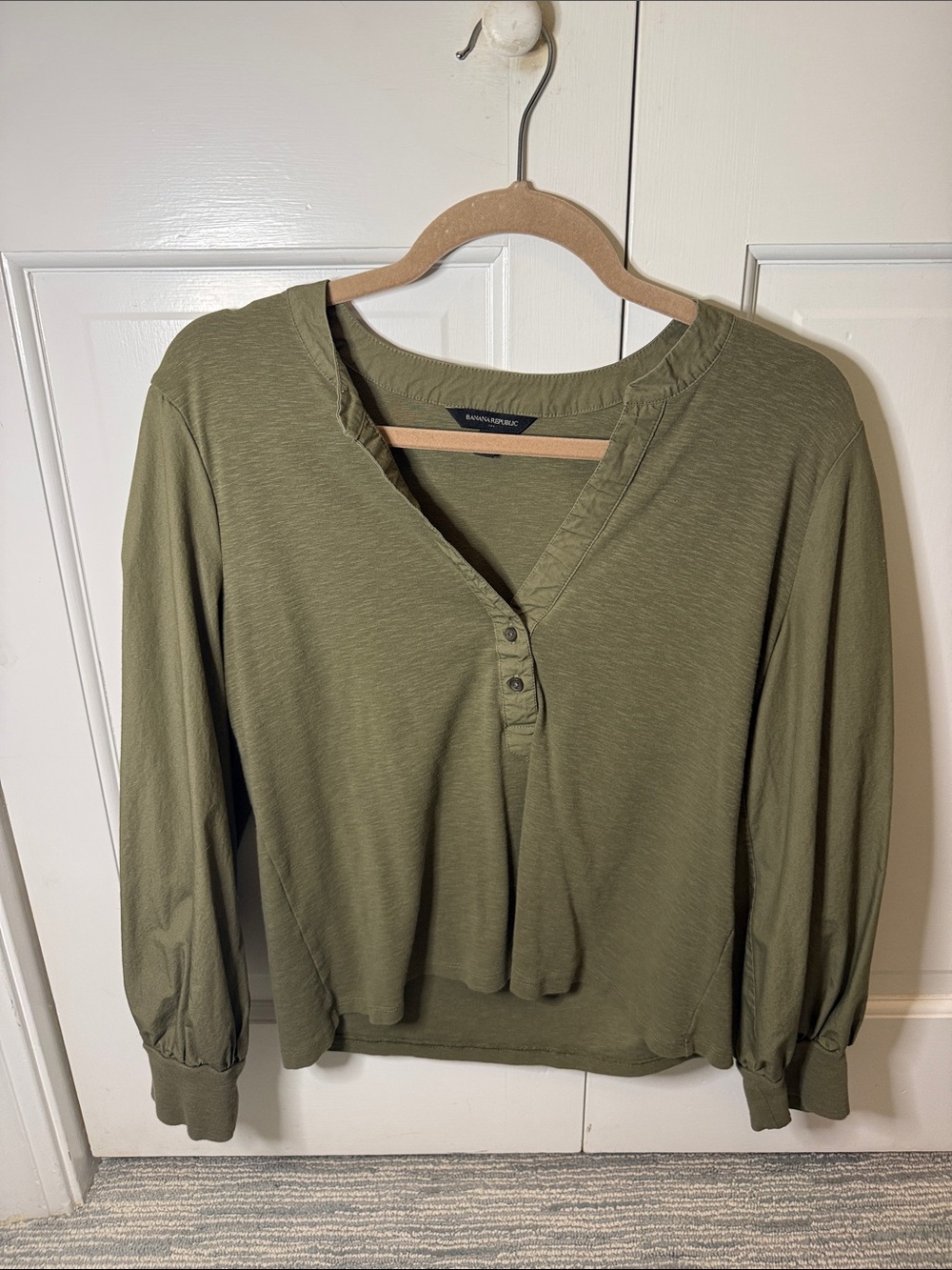 Banana Republic Olive Green Long Sleeve Henley